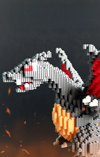 Imagen de charizard shiny grande de 2,434 piezas