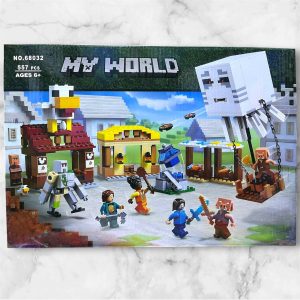 Caja del set Minecraft La Aldea y el Ghast 68032 de 557 piezas, compatible con LEGO
