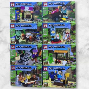 Set 8 en 1 Minecraft Mercado de la Aldea MG1223 con 8 mini sets armables, compatible con LEGO