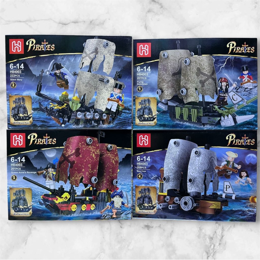 Set de 4 Barcos Piratas Armables H84003 (+800 piezas)