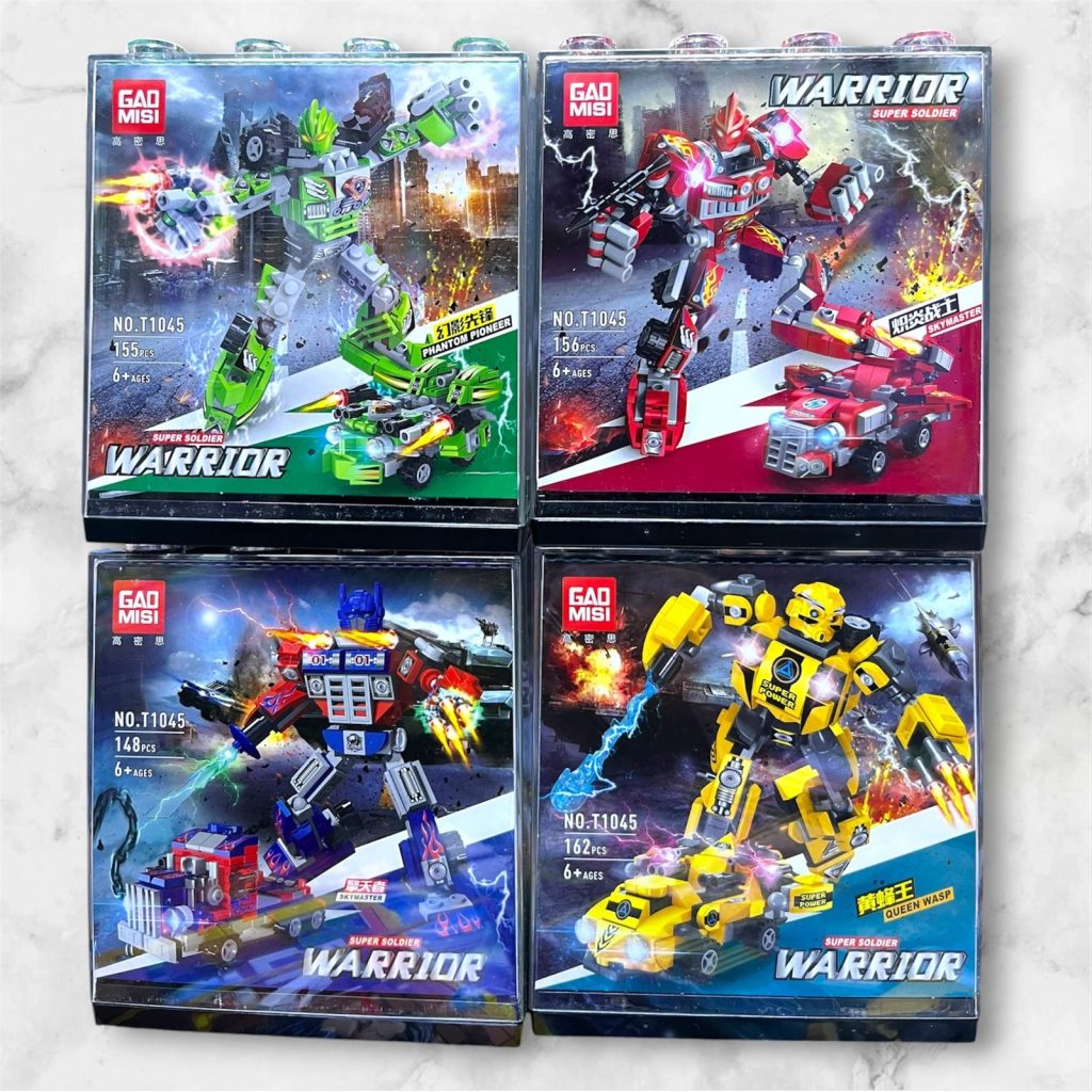 Set de 4 Robots Transformables Armables GAOMISI T1045 (641 piezas)