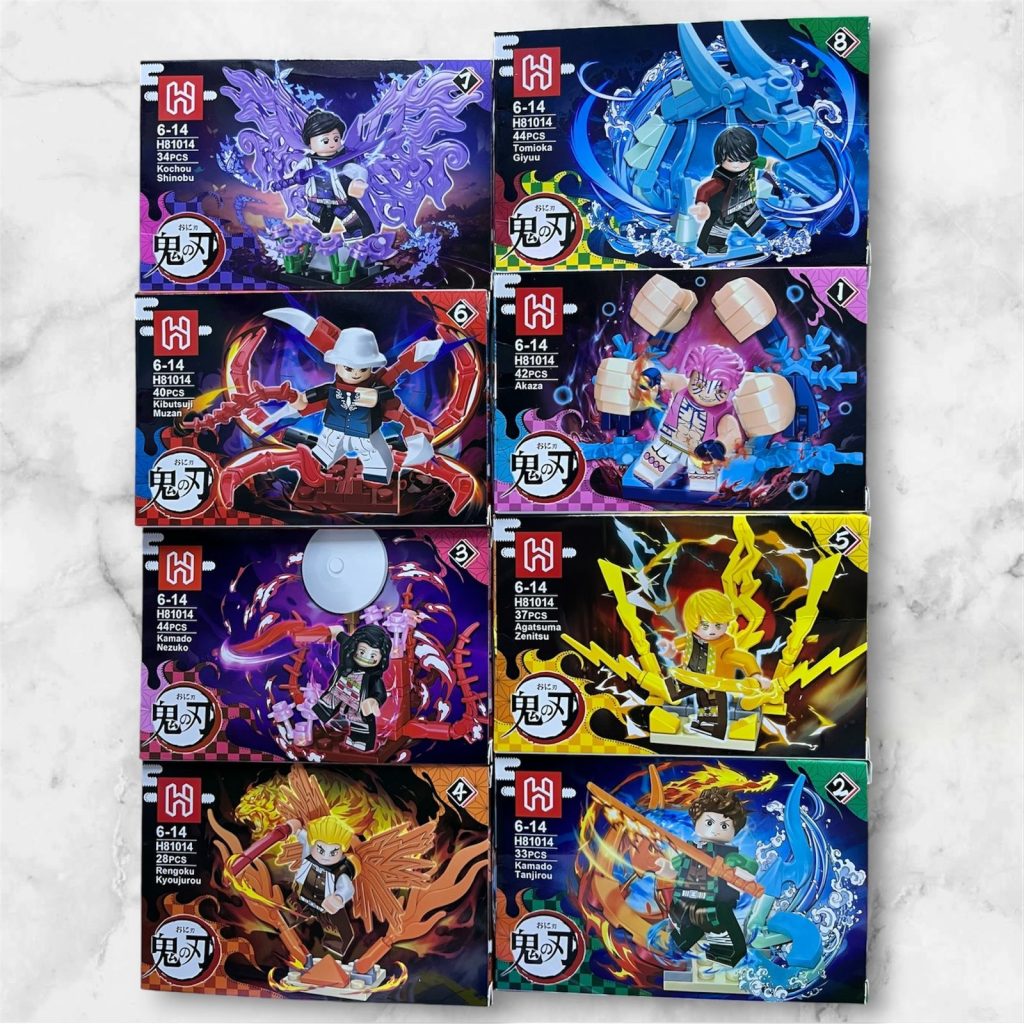 Set de 8 Figuras Demon Slayer Armables H81014 (302 piezas)