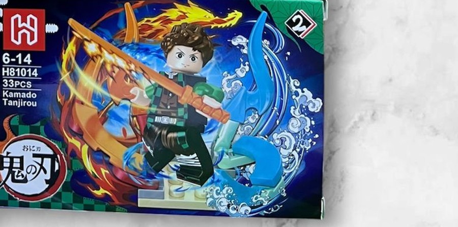 Figura armable de Tanjiro Kamado de Demon Slayer con respiración de agua, set H81014, 33 piezas