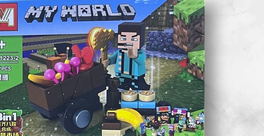 Mini set Minecraft MG12232: aldeano con carreta de mercado