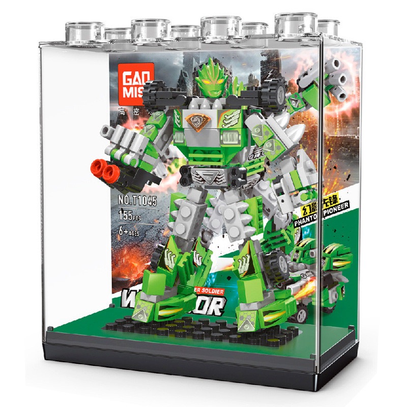 Robot transformable verde Phantom Pioneer GAOMISI T1045-2 armado (155 piezas)