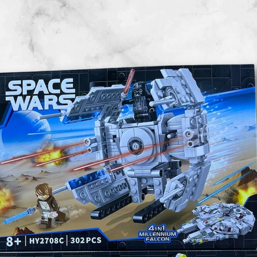 Nave armable Star Wars HY2708C con minifigura, 302 piezas