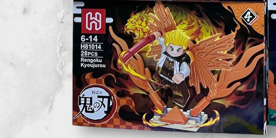 Figura armable de Kyojuro Rengoku, Hashira de las llamas de Demon Slayer, set H81014, 28 piezas