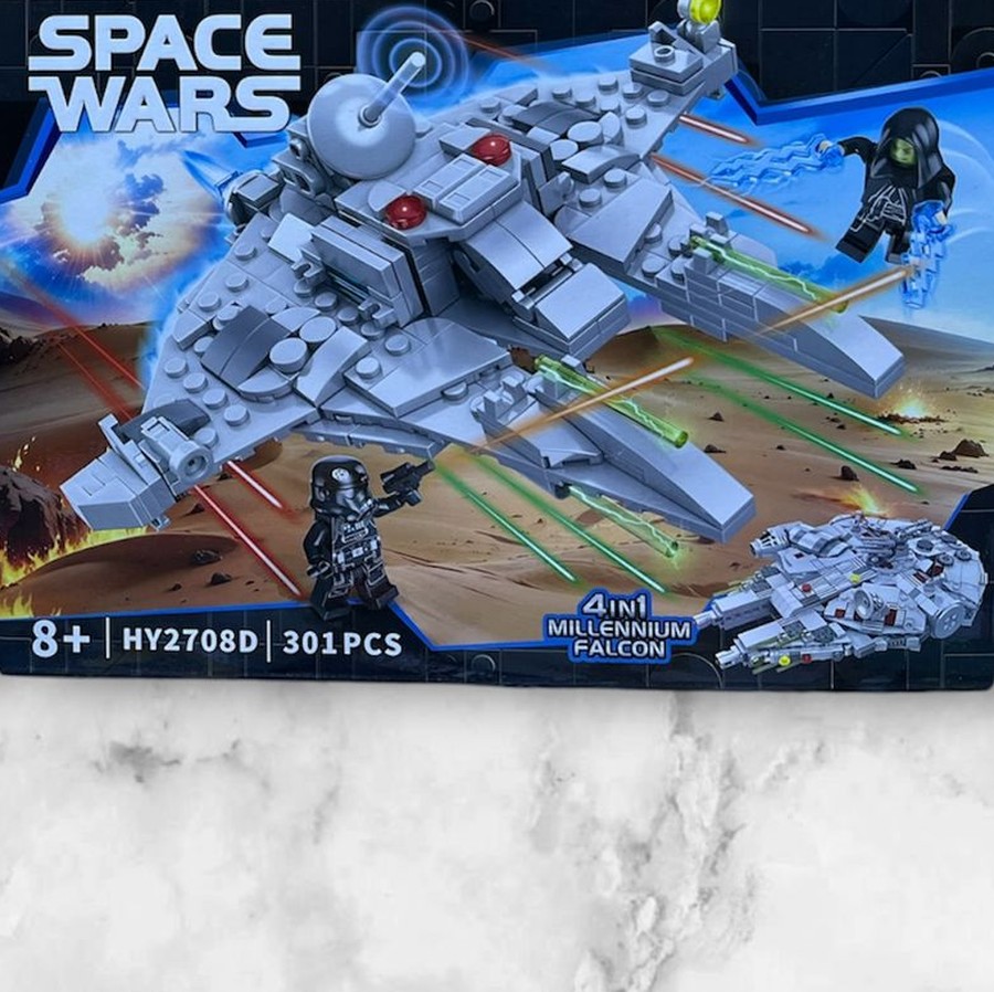 Nave crucero armable Star Wars HY2708D con minifigura, 301 piezas