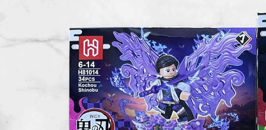 Figura armable de Shinobu Kocho, Hashira insecto de Demon Slayer, set H81014, 34 piezas