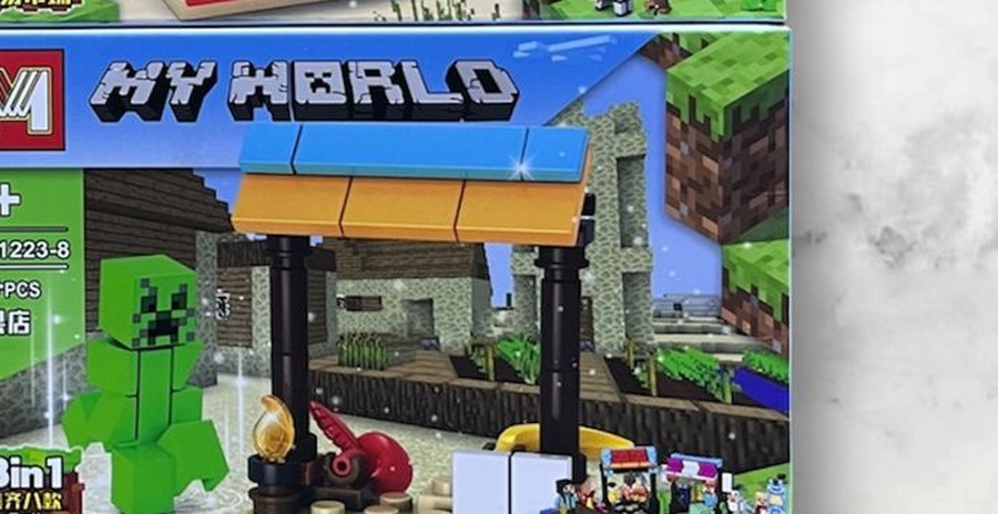 Mini set Minecraft MG12238: puesto del mercado con Creeper