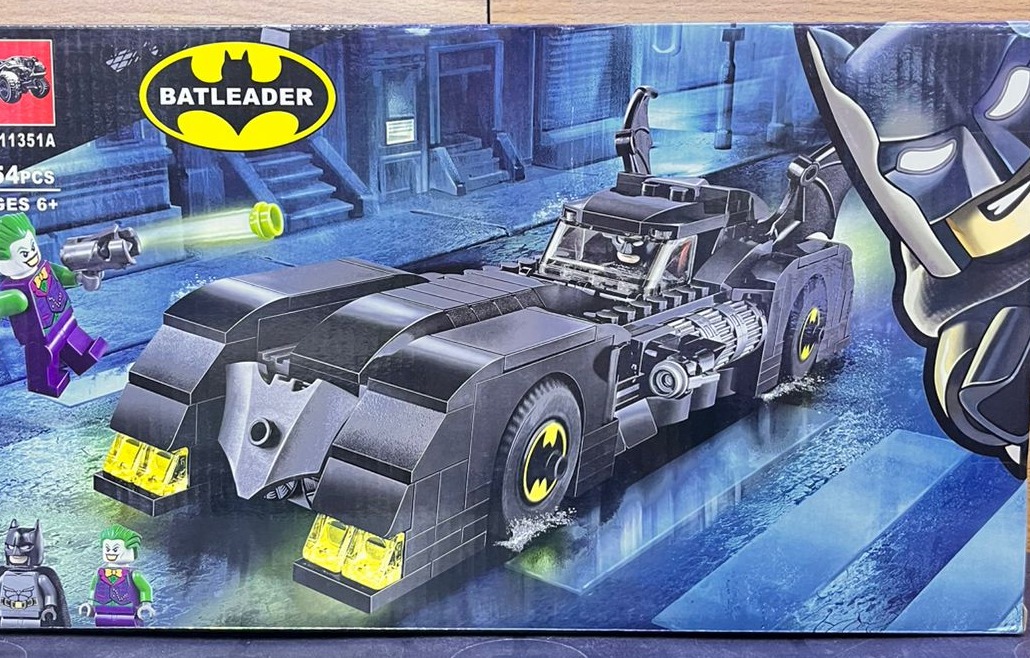Caja del Batimovil BATLEADER 11351A de 354 piezas con Batman y el Joker, compatible con LEGO