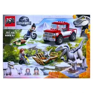 Caja del set Dinosaur World Velociraptor 60188A de 197 piezas