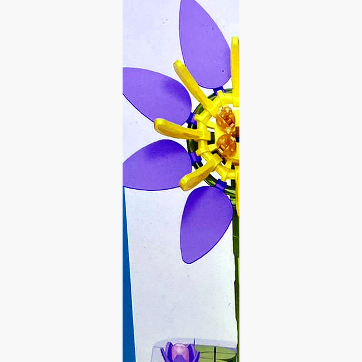 Flor morada Surprise con tallo verde, set de bloques armables Zuanma 103-B6