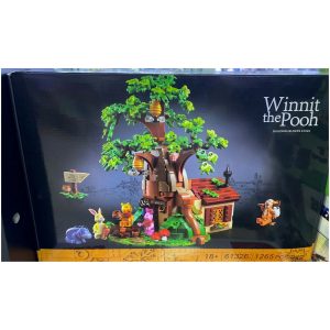 Caja del set compatible Winnit the Pooh 61326 de 1265 piezas con casa del arbol y personajes