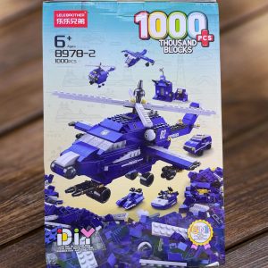 Caja del set Lele Brother Helicóptero Policial 8978-2 de 1000 piezas compatible con LEGO