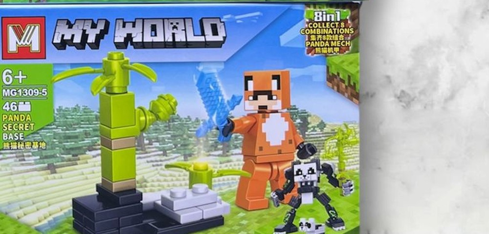 Base secreta panda armable de Minecraft con figura, caja MG1309-5 del set My World compatible con LEGO