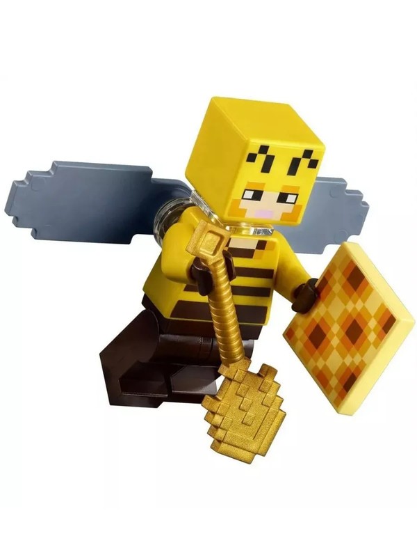 Figura de apicultor con alas y panal dorado del set Minecraft La Granja de Abejas 11581A6