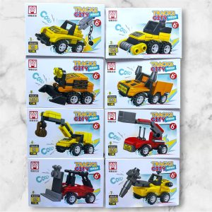 Set completo Mingge Youchuang Tracks City M10187 con ocho vehiculos de construccion armables