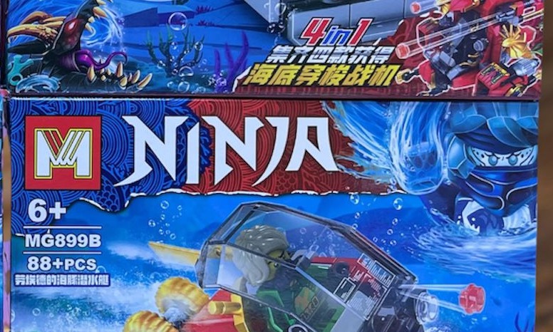 Mini set armable Ninja MG899B de 88 piezas con nave de combate azul, compatible con bloques