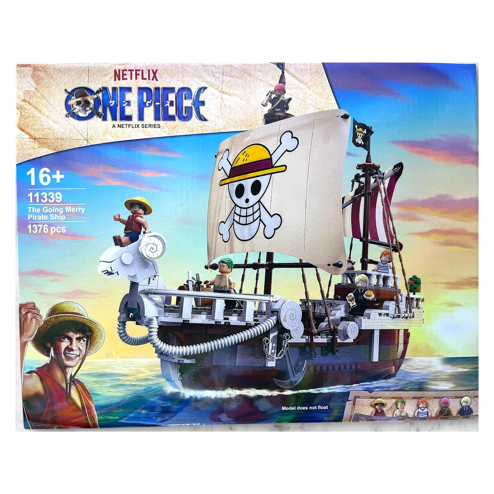 Caja del set One Piece The Going Merry Pirate Ship 11339 de 1376 piezas