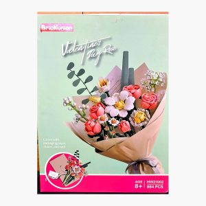 Caja del ramo de rosas armable San Valentín BrickUnion HW21002 de 864 piezas