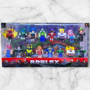 Caja con ventana del set Roblox de 16 figuras armables compatibles con LEGO de 7 a 8 cm