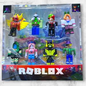 Caja con ventana del set Roblox de 8 figuras armables compatibles con LEGO de 7 a 8 cm