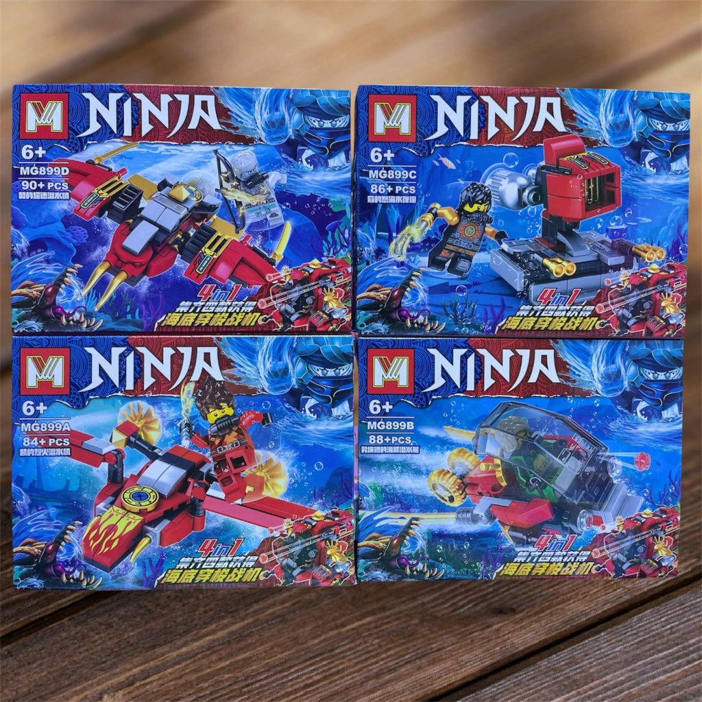Set de 4 Vehículos Ninja Armables MG899 (348 piezas)