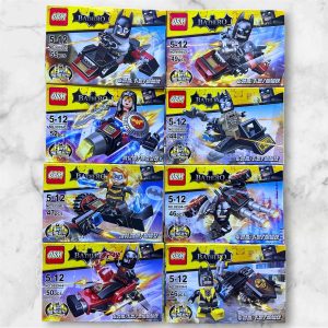 Set de 8 figuras armables de Batman Bat Hero OBM 99994 con Batman, Wonder Woman y Batgirl, 389 piezas compatible con LEGO