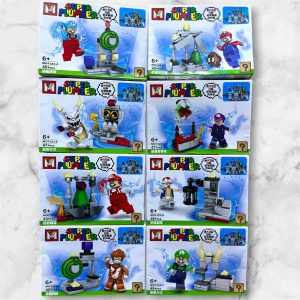Set de 8 figuras armables Mario Bros Super Plumber MG1323 con Mario, Luigi, Waluigi, Donkey Kong y más, 360 piezas compatible con LEGO