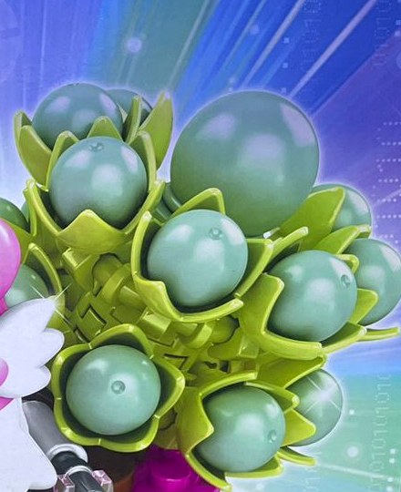 Detalle del accesorio verde tipo cactus incluido en el set Pokemon Happy Eggs SK5120G