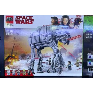 Caja del set Space Wars First Order Heavy Assault Walker 10908A de 1406 piezas con caminante gris y 5 minifiguras