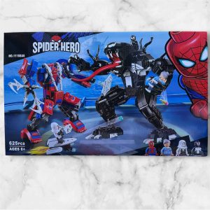 Caja del set Spider-Man Mecha vs Venom 11188A6 de 625 piezas, con mecha de Spider-Man, figura de Venom y 4 minifiguras, compatible con LEGO