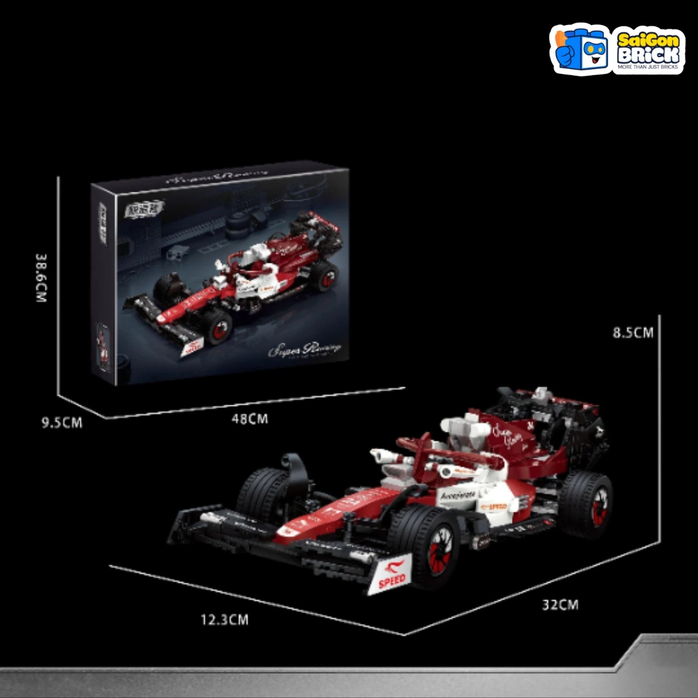 Set Create with Passion 2222 F1 Super Racing con caja y modelo armado escala 1:14