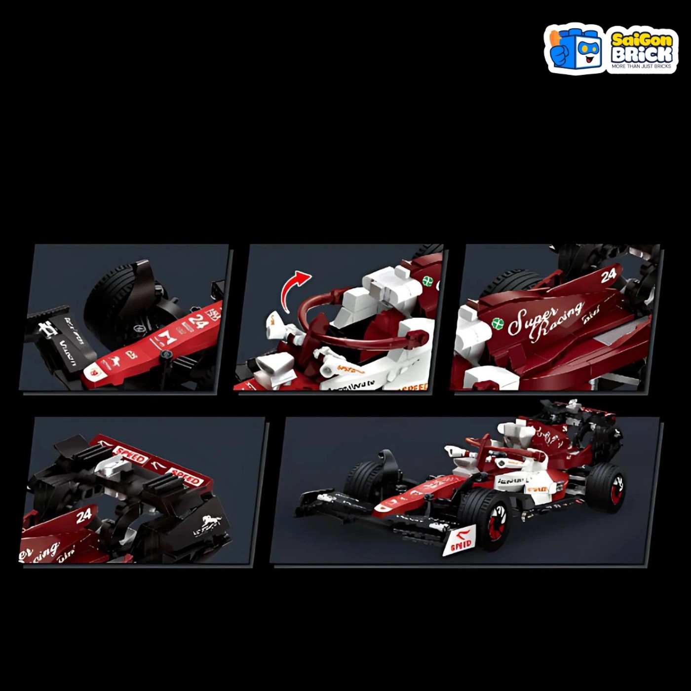 Vistas del auto de carreras Create with Passion 2222 F1 Super Racing armado