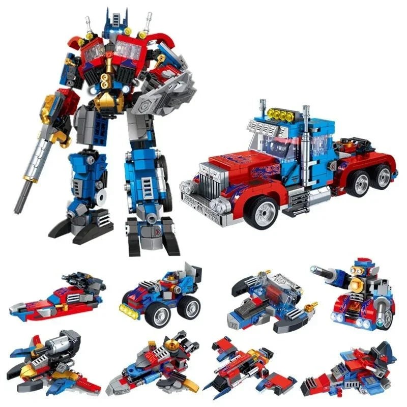 Vajra Warrior Optimus Prime 8 en 2 con robot, camion y 8 modelos de combate