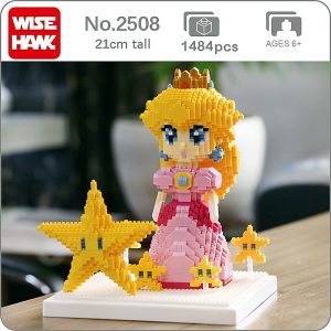 Wise Hawk 2508 Princess Peach y Estrella de 1484 piezas con base de exhibicion