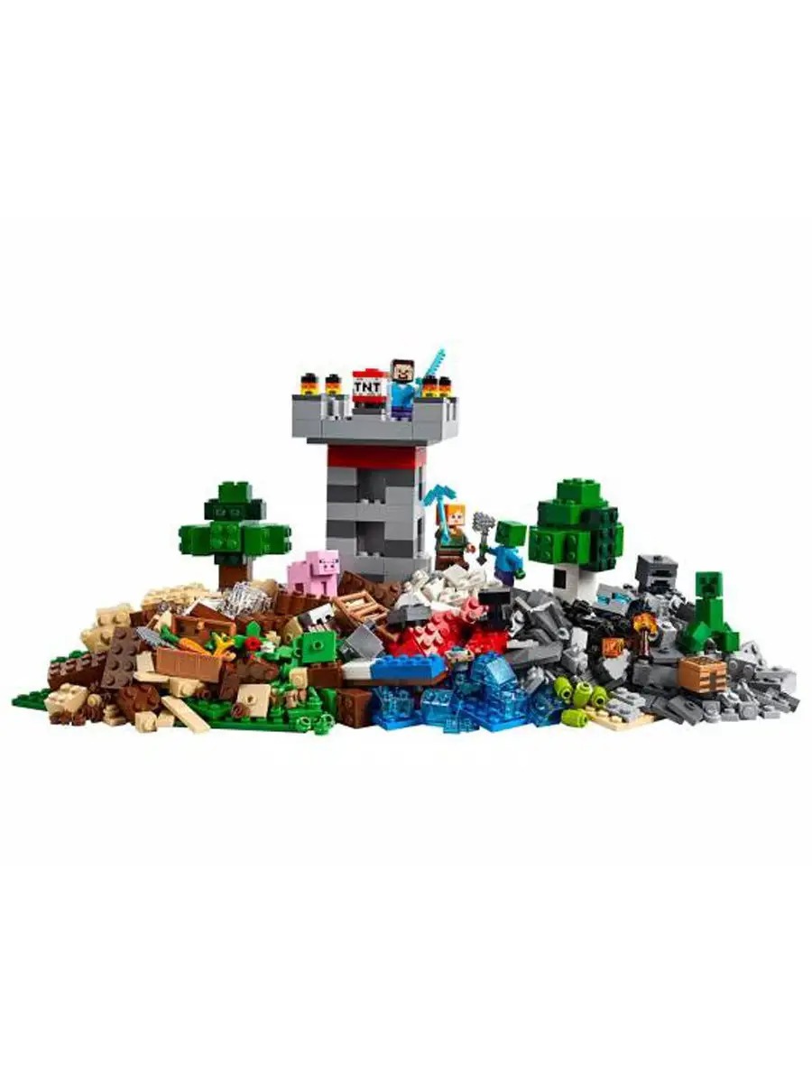 Minecraft Caja de Creación 11478 - piezas sueltas y minifiguras (Steve, Alex, Creeper)